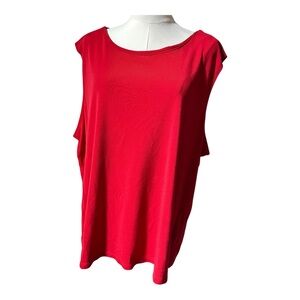 George Woman Sleeveless Red Tank Top Plus Size 18W/20W Brilliant Red Stretchy